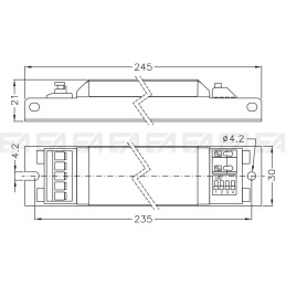 Driver LED BK-DEN075 disegno tecnico