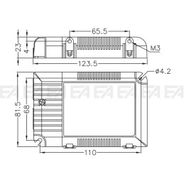 Driver LED DRM1050040 disegno tecnico