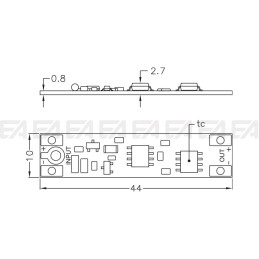 Capacitive dimmer CTT007 technical drawing