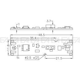 Dimmer with IR sensor CTT003 technical drawing