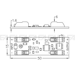 Touch dimmer CTT010 technical drawing