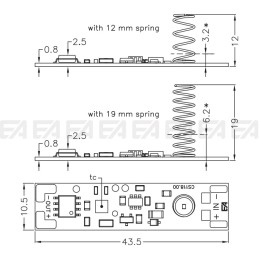 Touch dimmer CTT015EBM technical drawing
