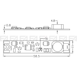 Capacitive dimmer CTC005 technical drawing