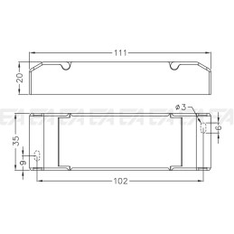 LED driver SE-9-350-700-G1T technical drawing