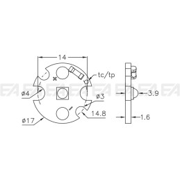 Disegno tecnico scheda LED CL011