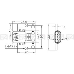 Connector CNT033.01 technical drawing
