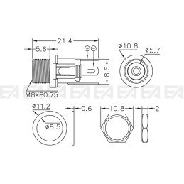 Connector CNT02.SK.WW.BL.015 technical drawing