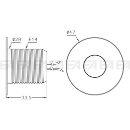 SPO165 PCB LED module technical drawing