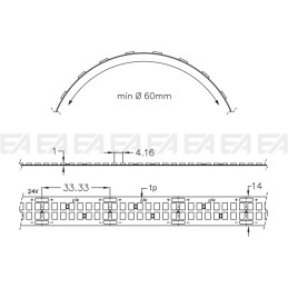 Strip LED SF362 disegno tecnico