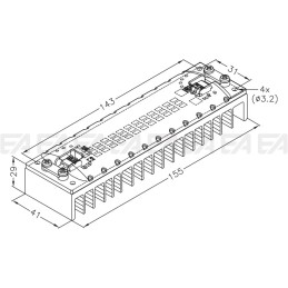 220-240Vac LED module MT083 technical drawing