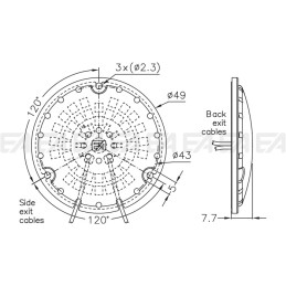 LED board CL382 cv + cover technical drawing