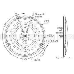 LED board CL386 cc + cover technical drawing