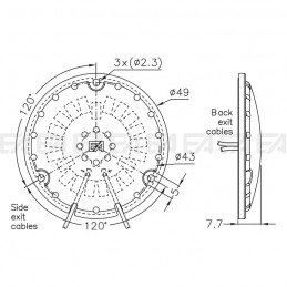 PCB LED board CL094 technical drawing with cover