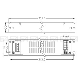 LED driver BK-DGV200-48V0D technical drawing