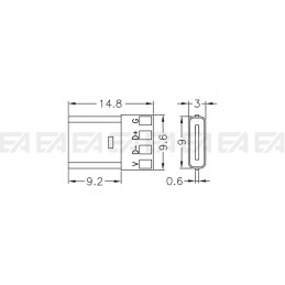 USB Type-C connector technical drawing