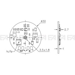 Touch dimmer CTT436 technical drawing