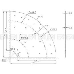 PCB LED board CL462 technical drawing