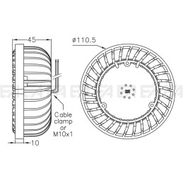 Modulo LED AR1 cv (CL386) disegno tecnico