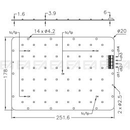 PCB LED board CL007 technical drawing