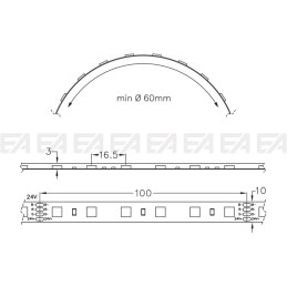 Strip LED RGB STW0605050F disegno tecnico