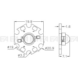 PCB LED board CL057 technical drawing