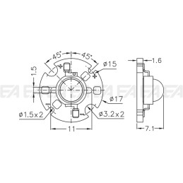PCB LED board CL139 technical drawing