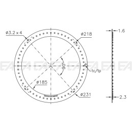 PCB LED board CL039 X1 technical drawing
