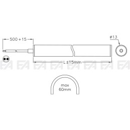 Tubo LED NNR13 disegno tecnico