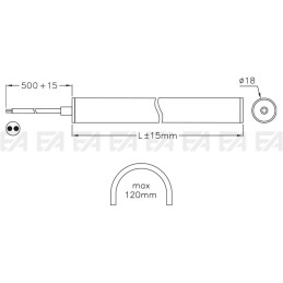 Tubo LED NNR18 disegno tecnico