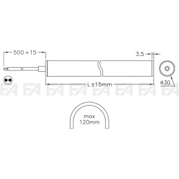 Tubo LED NNR30 disegno tecnico