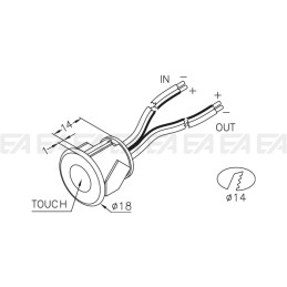 CV mini control dimmer CTT002.01 technical drawing