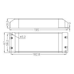 Alimentatore LED SNP200-24VL-1 disegno tecnico