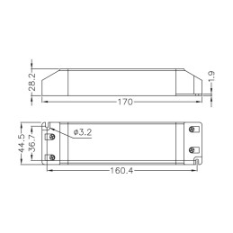 Alimentatore LED SS100-24VL disegno tecnico