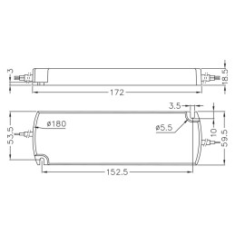 Alimentatore LED SS60-24VFP disegno tecnico