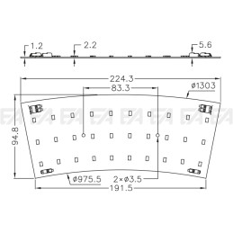 PCB LED board CL100 technical drawing