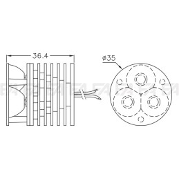 LED module TR35X technical drawing