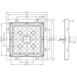 Modulo LED MT526 disegno tecnico