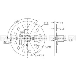 Scheda LED 220-240Vac CL405 disegno tecnico