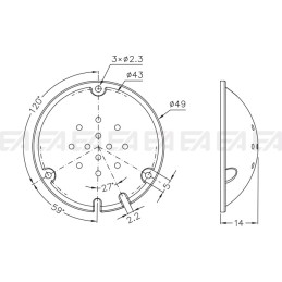 Cover di protezione LL049.A00 disegno tecnico