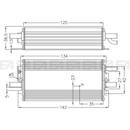 LED driver IN-EUM-075S210EE technical drawing