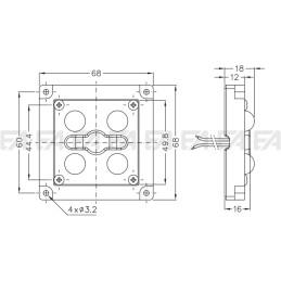 LED module MF551 technical drawing