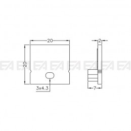 Closing plate PIA011 technical drawing