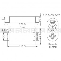 Controller RGB CTF002.01 disegno tecnico