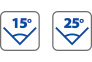 angle 15° - 25°