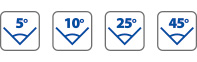 angolo 5° - 10° - 25° - 45°